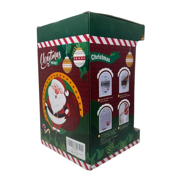 Merry Christmas Santa Gnome Lighted Sings Shakes Hat New In Box - Picture 11 of 16